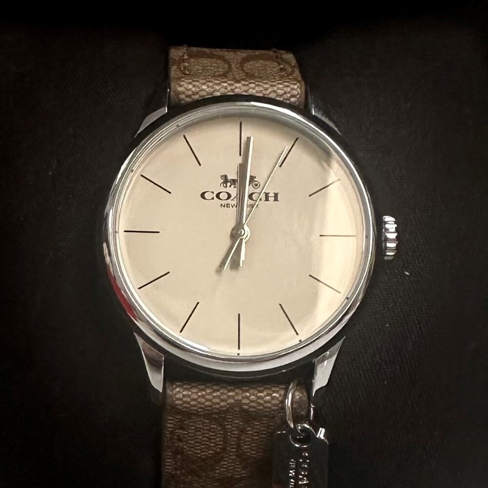 Coach Silver Logo Band Watch – Brand New in Box